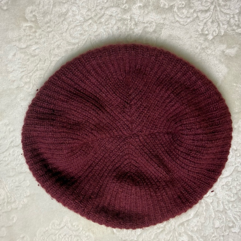 Sears Burgundy Knit Beret